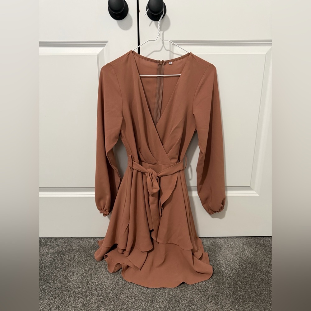 Brown Wrap Dress